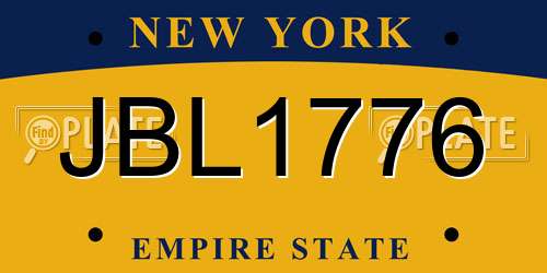 JBL1776 New York License Plate
