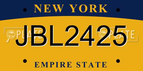 JBL2425 New York License Plate