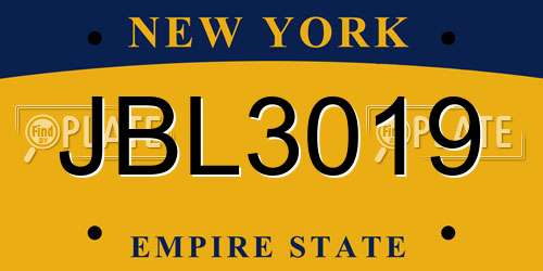 JBL3019 New York License Plate