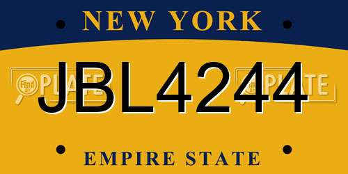 JBL4244 New York License Plate