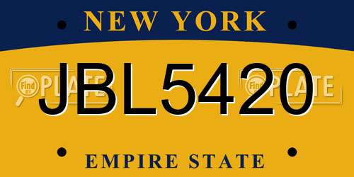 JBL5420 New York License Plate