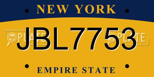 JBL7753 New York License Plate