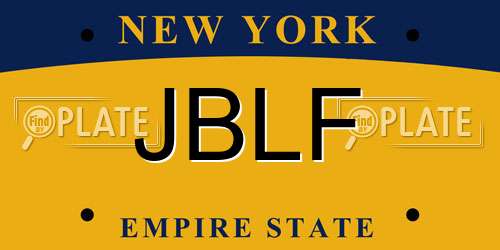 JBLF New York License Plate