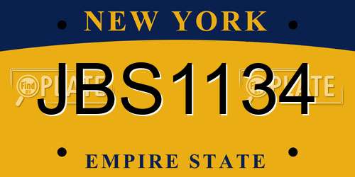JBS1134 New York License Plate