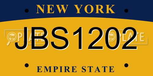 JBS1202 New York License Plate
