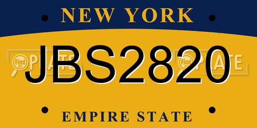 JBS2820 New York License Plate