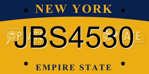 JBS4530 New York License Plate