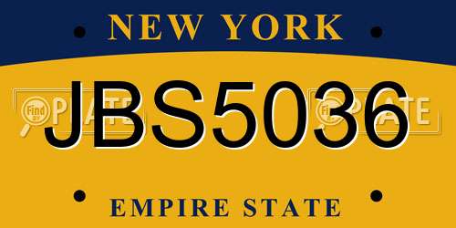 JBS5036 New York License Plate