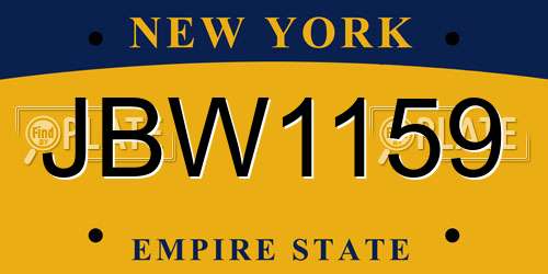 JBW1159 New York License Plate