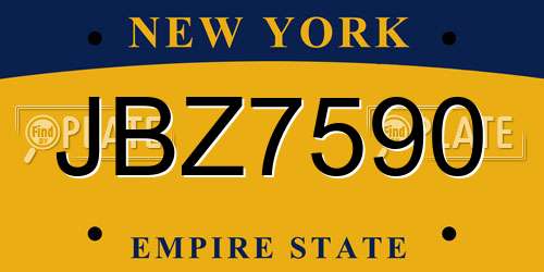 JBZ7590 New York License Plate