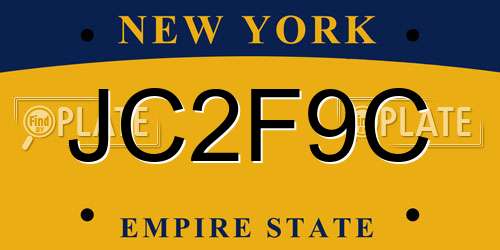 JC2F9C New York License Plate