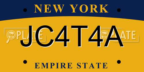 JC4T4A New York License Plate