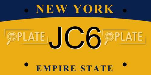 JC6 New York License Plate