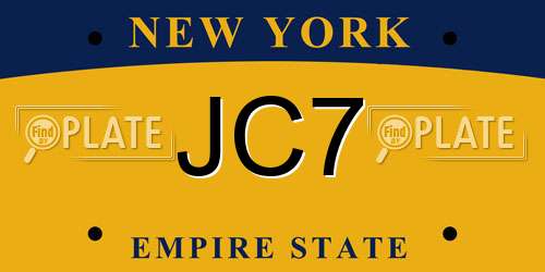 JC7 New York License Plate