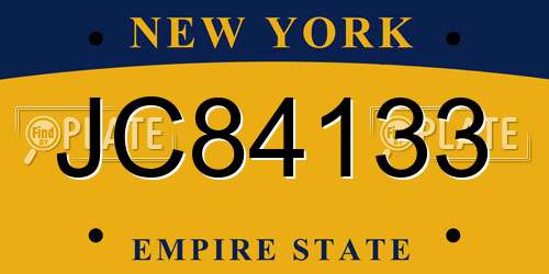 JC84133 New York License Plate