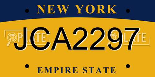 JCA2297 New York License Plate