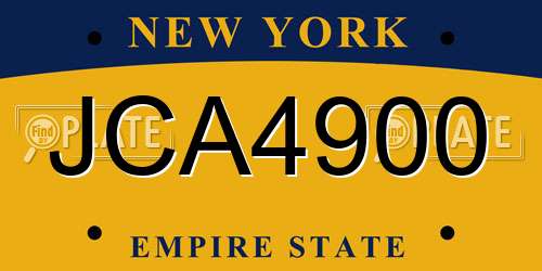 JCA4900 New York License Plate