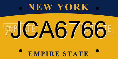 JCA6766 New York License Plate