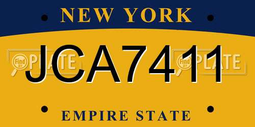 JCA7411 New York License Plate