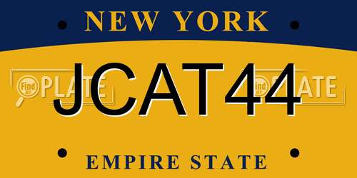 JCAT44 New York License Plate