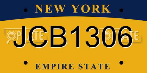 JCB1306 New York License Plate