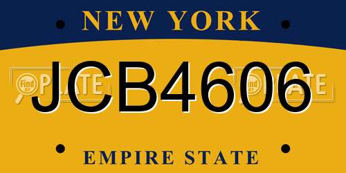 JCB4606 New York License Plate