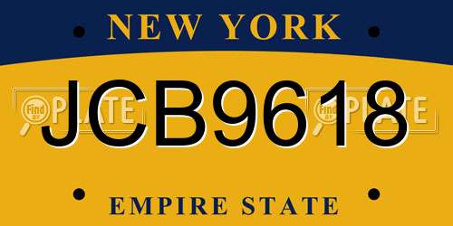JCB9618 New York License Plate