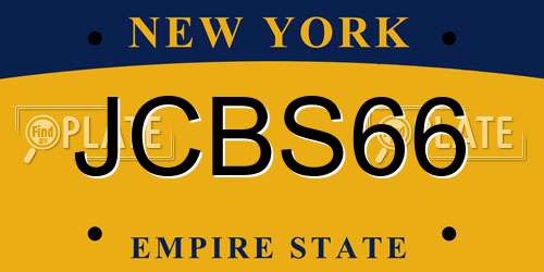 JCBS66 New York License Plate