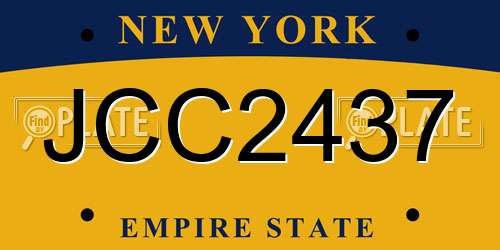 JCC2437 New York License Plate