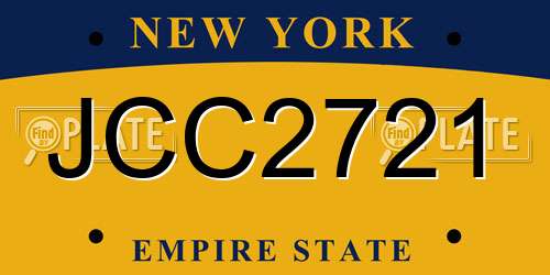 JCC2721 New York License Plate