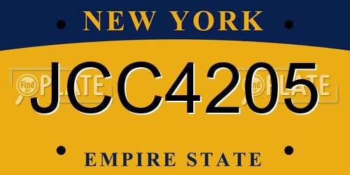 JCC4205 New York License Plate