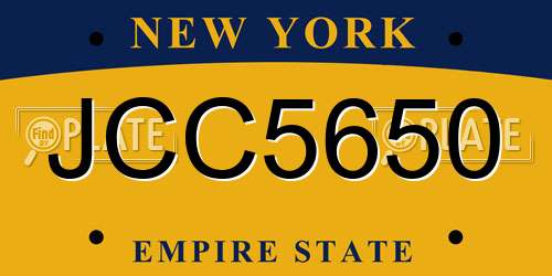 JCC5650 New York License Plate