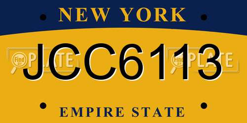 JCC6113 New York License Plate