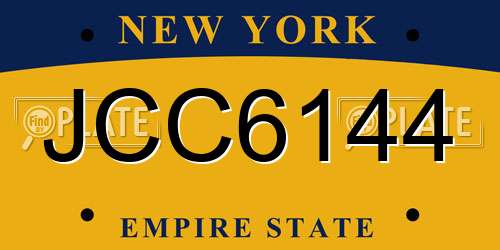 JCC6144 New York License Plate