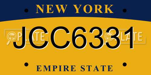 JCC6331 New York License Plate