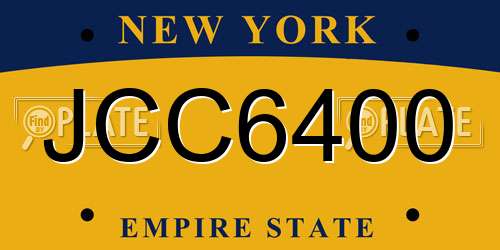 JCC6400 New York License Plate