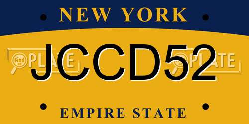JCCD52 New York License Plate