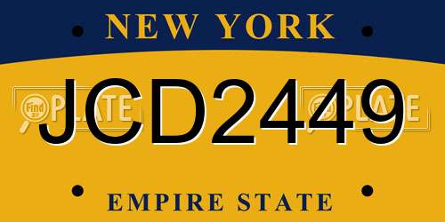 JCD2449 New York License Plate