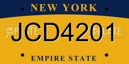JCD4201 New York License Plate