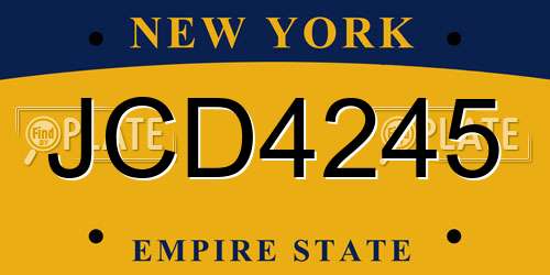 JCD4245 New York License Plate