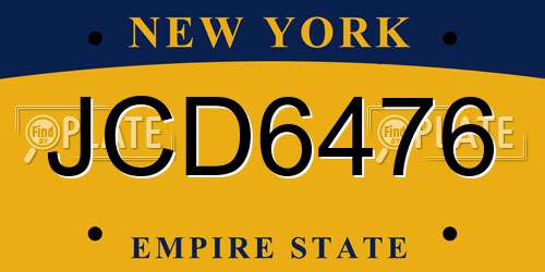 JCD6476 New York License Plate