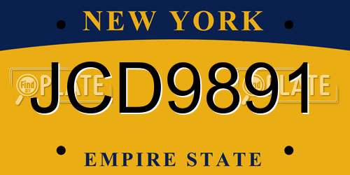JCD9891 New York License Plate
