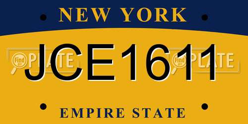 JCE1611 New York License Plate