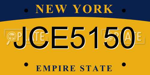 JCE5150 New York License Plate