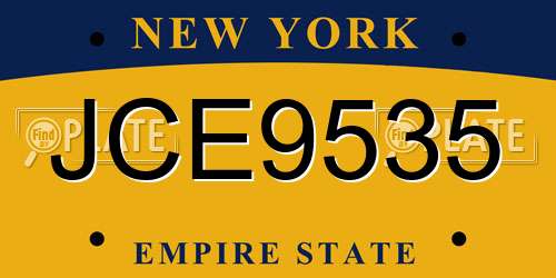 JCE9535 New York License Plate