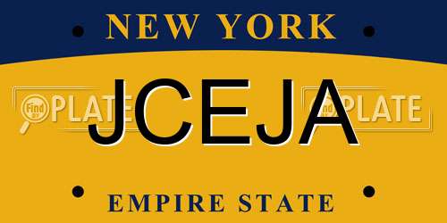 JCEJA New York License Plate