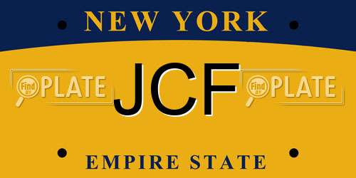JCF New York License Plate
