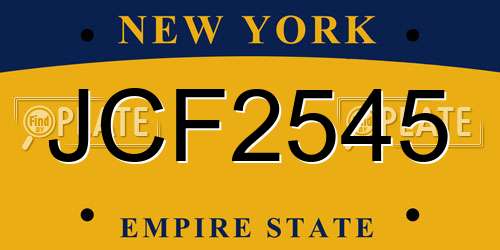 JCF2545 New York License Plate