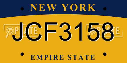 JCF3158 New York License Plate