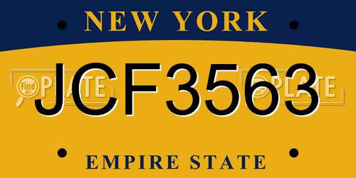 JCF3563 New York License Plate